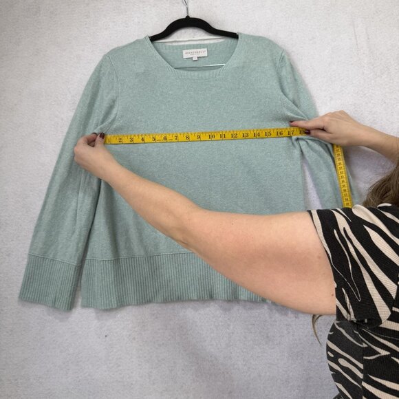 Bianco & Blu Sweater Womens Large Mint Green Cashmere Silk Wool Blend Made Italy - Picture 3 of 9